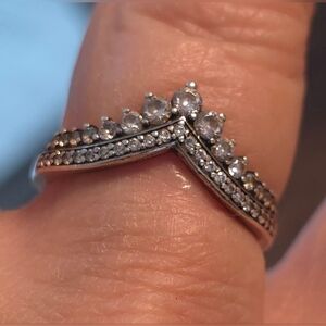 PANDORA PRINCESS WISHBONE RING 925 ALE 58 Comes with box shown